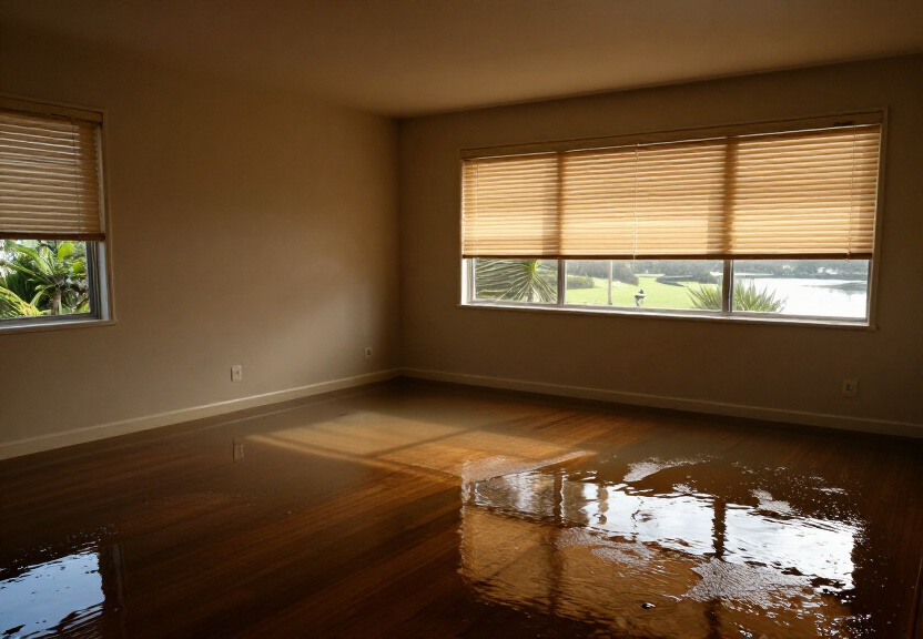 Water-damaged commercial space in Fairlight before cleanup